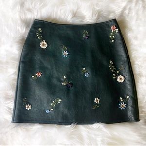 Zara Vegan Leather Embellished Skirt